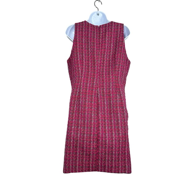 J. Crew Factory Womens Sleeveless Lined Pink Tweed Shift Dress Preppy Size 12 - Picture 3 of 13